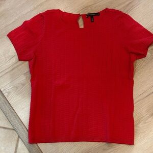 White House Black Market Vibrant Red Short Sleeve Knit Top